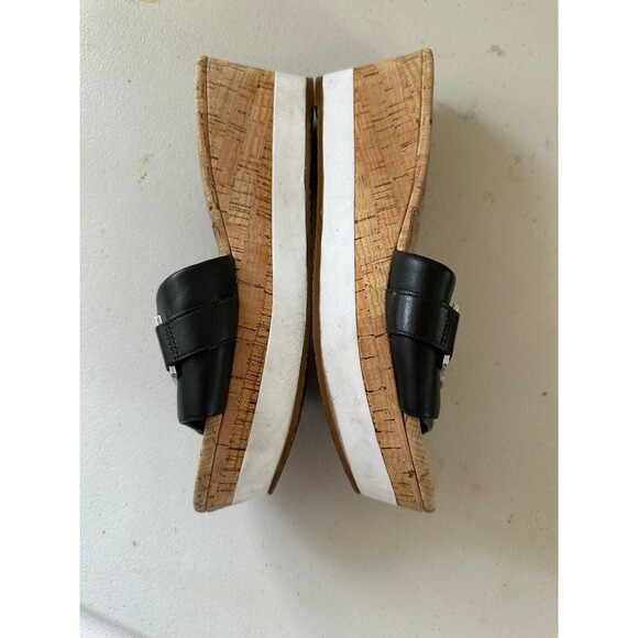 Michael Kors Women's Warren Leather Wedge Platform Open Toe Slides Shoes 10M - Picture 4 of 7